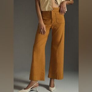Anthropologie Maeve The Colette Pants In Mustard, Size 28
